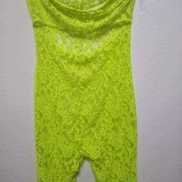 The Sexiest Lime Green Romper/Cover-up - Picture 3 of 4